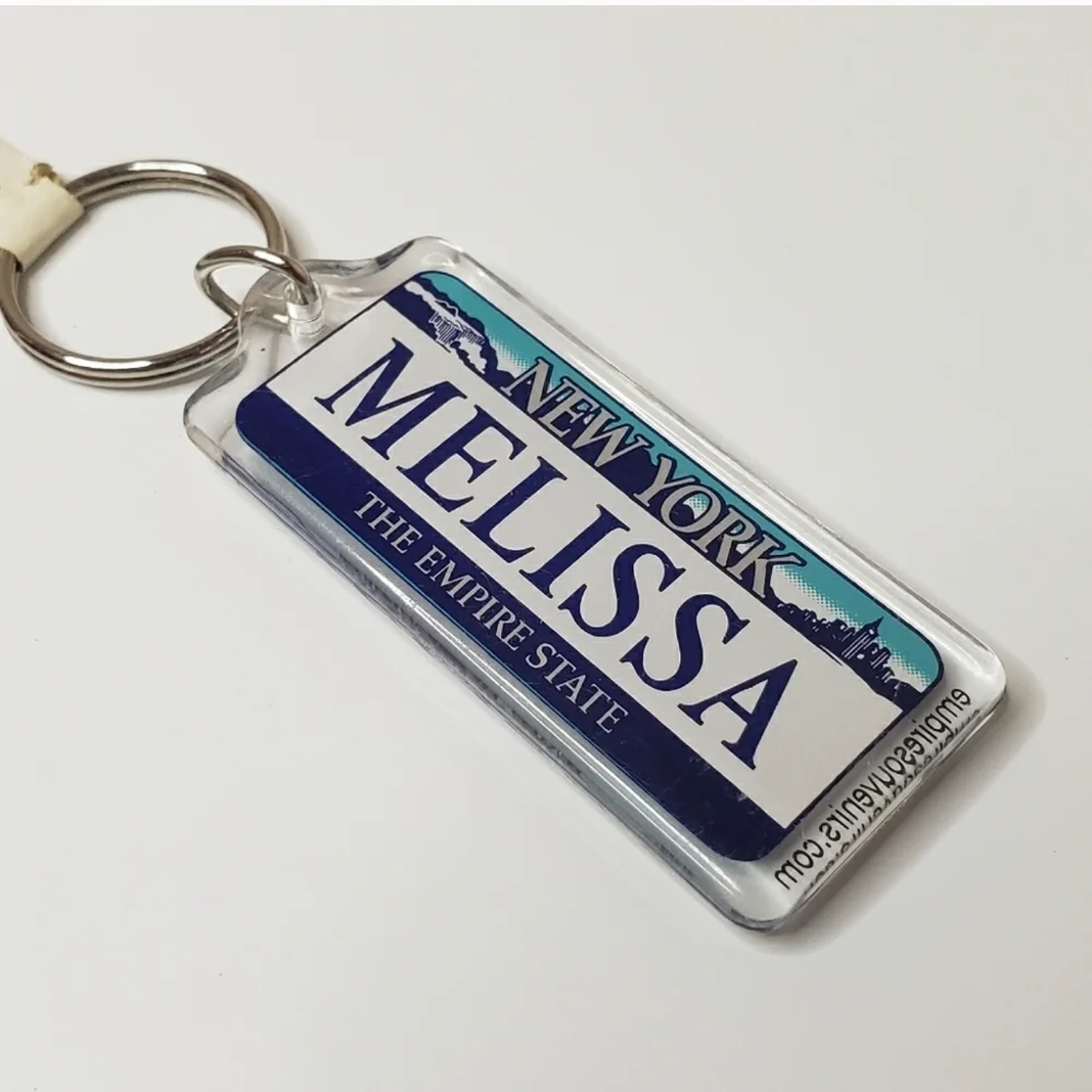 Melissa New York License Plate Keychain Personal Name Keychain